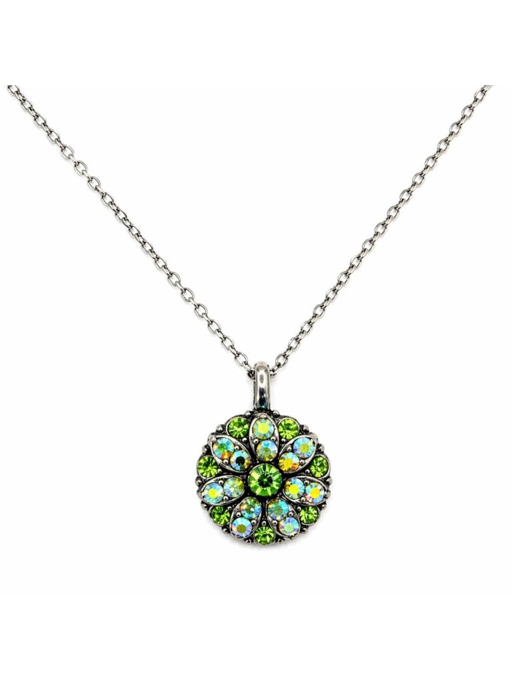 Mariana Swarovski Crystal Green Silver Tone Guardian Angel Pendant Necklace